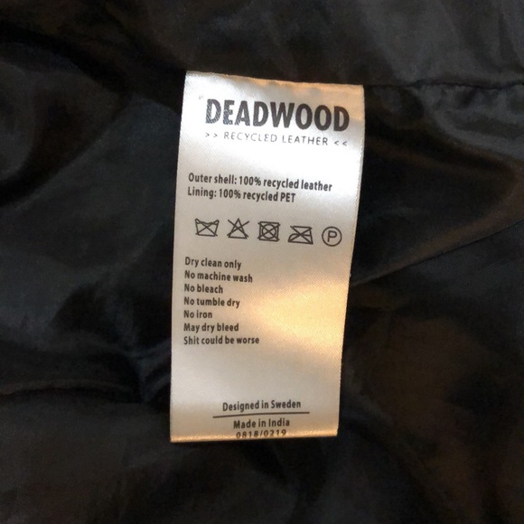 Deadwood cropped biker jacket, black leather, size 34 - Picture 4 of 4